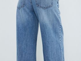 Широкие джинсы с высокой посадкой из лиоцелла, Голубой