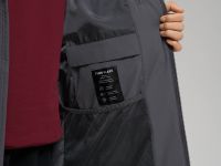 Утепленное стеганое полупальто с капюшоном