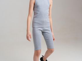 Комплект трикотажный для девочек: топ, брюки (легинсы)