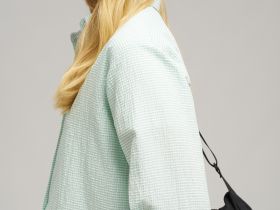 Рубашка из жатой ткани в клетку