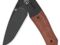 Складной нож QSP Vault, сталь 14C28N, рукоять микарта/алюминий, бежевый/черный
