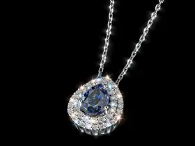 Подвеска из белого золота с сапфиром э4758пд04210460