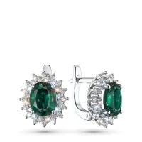 Серьги из белого золота с изумрудами э4767сг04210404