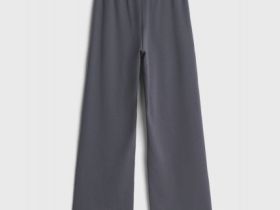 Широкие трикотажные брюки для девочек, Серый