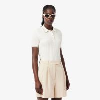Женское поло Lacoste фактурной вязки