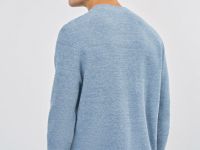 Джемпер с вырезом хенли, Голубой