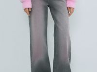 Свободные джинсы со средней посадкой, Серый