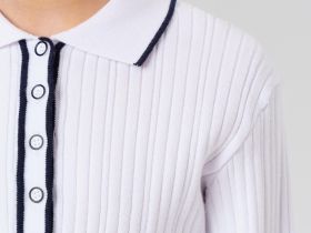 Джемпер трикотажный с воротником поло для девочек