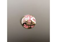 Значок эмалированный "Павлин" (розовый)