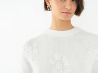 Джемпер из пряжи с ангорой, Белый