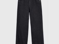 Прямые джинсы с принтом для девочек, Серый