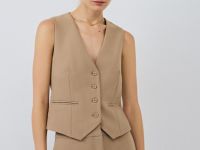Жилет из поливискозы, Бежевый