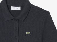 Женское хлопковое облегающее поло Lacoste L.12.D в рубчик