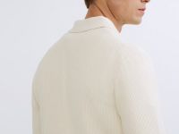 Текстурное вязаное поло, Белый