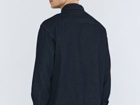 Джинсовая рубашка на пуговицах, Синий