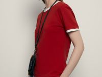 Футболка из хлопка с контрастной окантовкой