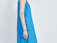 Платье миди базовое с v-образным вырезом