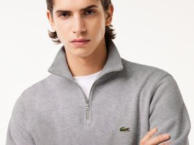 Мужская толстовка Lacoste на молнии с высоким воротом