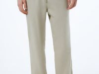 Брюки изо льна, Бежевый