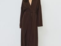 Удлинённый кардиган с поясом, Коричневый