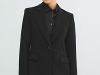 Однобортный приталенный жакет, Черный