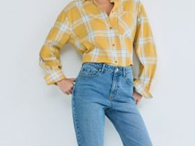 Джинсы Mom с высокой посадкой, Голубой