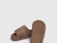 Тапочки с искусственным мехом, Бежевый