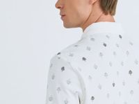 Поло из хлопка с принтом, Белый