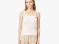 Женская хлопковая майка Lacoste с контрастными акцентами