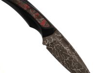 Нож Pocket Wolf Мини Тактик, сталь K340, рукоять G10/хаотичный карбон, черный