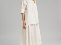 Свободная блузка А-силуэта из хлопка