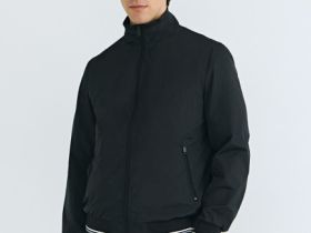 Бомбер с контрастными деталями, Черный