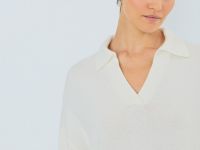 Джемпер поло из пряжи с ангорской шерстью, Белый