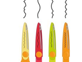 Набор фигурных ножниц MILAN "ZIGZAG" 16 см с 3 сменными насадками-лезвиями