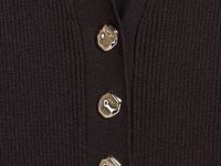 Платье в рубчик с воротником поло, Коричневый