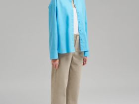 Свободная рубашка изо льна и хлопка