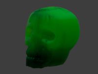 Бусина Череп (зеленый), светящаяся в темноте, эпоксидная смола