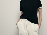 Футболка из хлопка с контрастной окантовкой