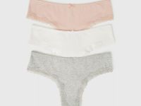 Трусы-бразилиана с кружевом, 3 шт., Розовый