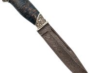 Нож Варан, сталь дамаск, рукоять карельская береза