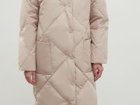 Стеганое пуховое пальто с капюшоном