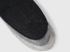 Носки в рубчик, 3 пары, Серый