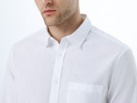 Рубашка из смесового льна, Белый