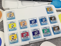 Набор акварели Talens Van Gogh "Москва" 12 цв кювета + кисть пластиковый короб