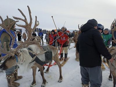 Гонки на оленях стали частью празднования Дня оленевода в Оленекском районе Якутии