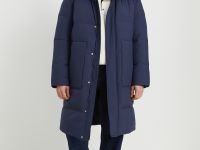 Пуховое пальто с воротником-стойкой