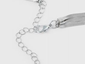 Трёхъярусное колье с цепочкой, Серебряный