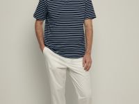 Поло свободного силуэта в полоску