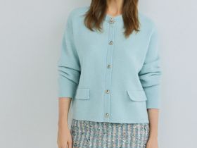 Кардиган из мягкой пряжи, Зеленый