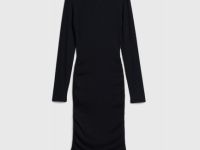 Платье в рубчик с завязками для девочек, Черный